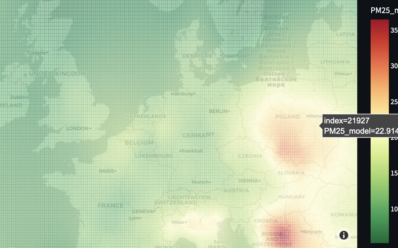 Searchable map of PM2.5 and attributable mortality